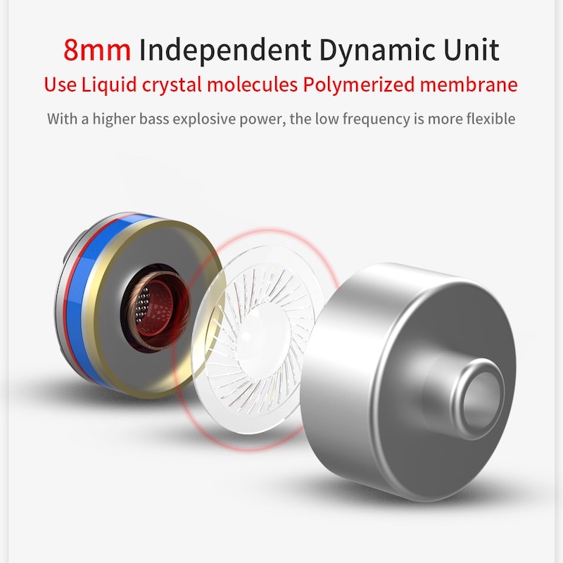 Audífonos KZ ZS4 con Micrófono HiFi Híbridos Jack 35mm para Gaming PC Xbox One PS4 Rojo