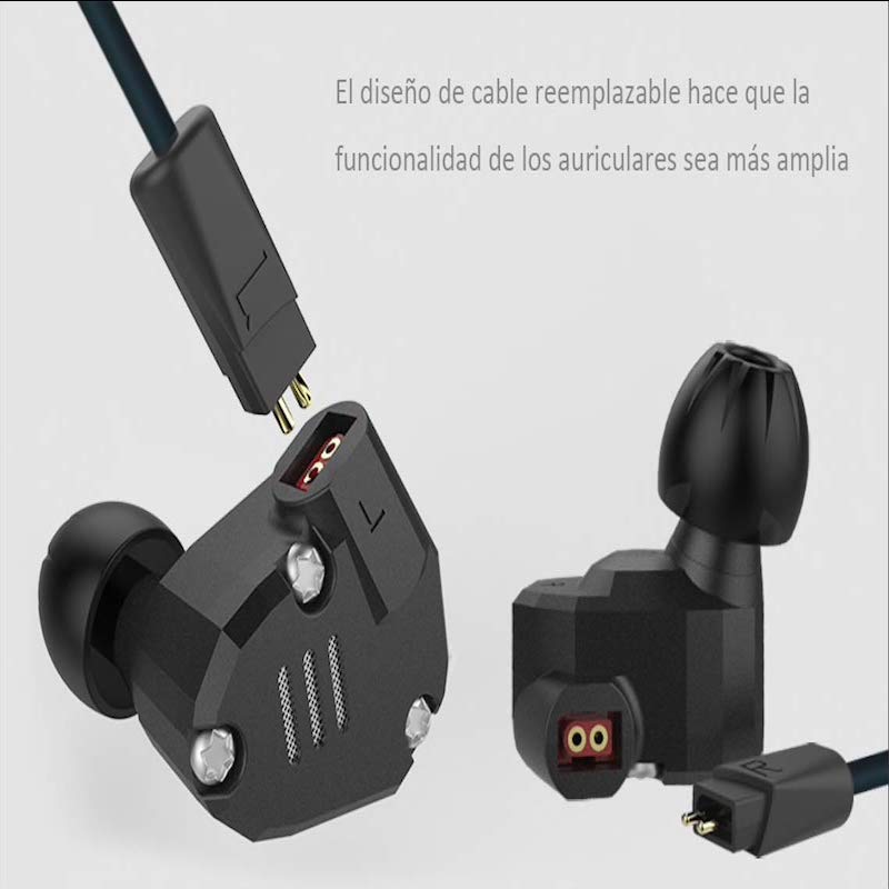 Audífonos KZ ZS6 Híbridos HIFI Quad Drivers Micrófono HD Verde