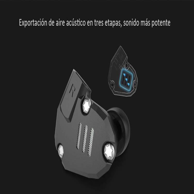 Audífonos KZ ZS6 Híbridos HIFI Quad Drivers Micrófono HD Verde