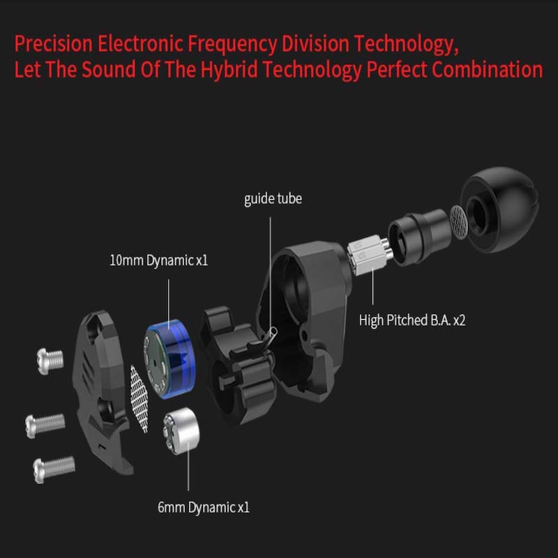 Audífonos KZ ZS6 Híbridos HIFI Quad Drivers Micrófono HD Verde