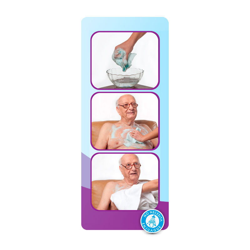 Paños para Bañar Jabonoso sin Enjuague / Baño en Seco - Aloe Vera