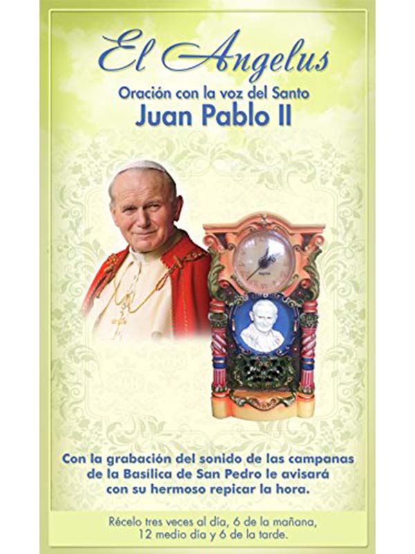 Reloj Santo Papa Juan Pablo ll Con Voz Original Del Papa Diciendo El Angelus