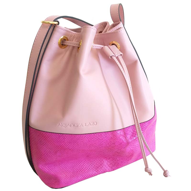 Bolso Bucket Mod Eugenia Rosa Víbora Rosa