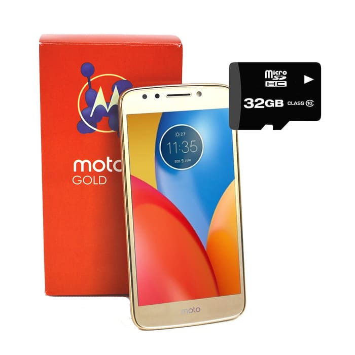 Celular Motorola Moto E4 Dorado 5" 16GB Sin Huella XT1765 + Memoria 32GB