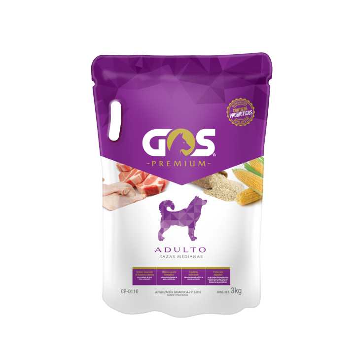 Gos Premium Adulto Razas Medianas 3 Kg