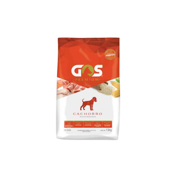 Gos Premium Cachorro Razas Medianas 13 Kg