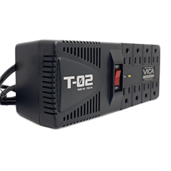 Regulador VICA T-02 Capacidad de Voltaje 1200VA/ 700 Watts.