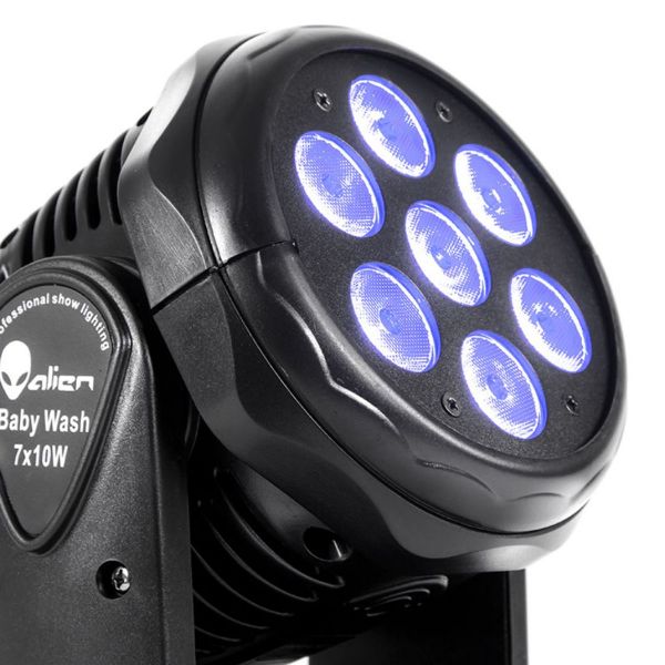 Cabeza Movil ALIEN PRO BABY WASH 7 Leds Fuente de Luz