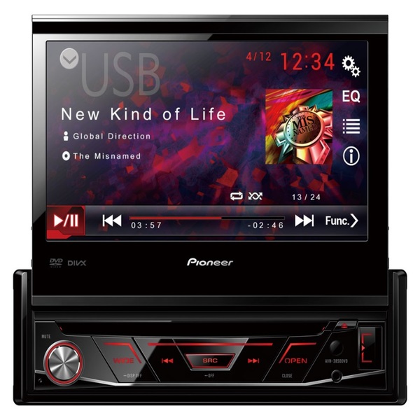 AUTOESTEREO PANTALLA 7", 1 DIN SIN BT  MARCA PIONEER AVH-3850DVD