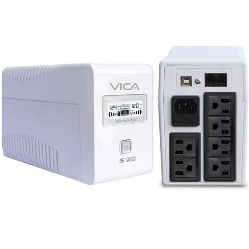 No break VICA S900 900VA/550W 6 Contactos Pantalla LCD y Software 45 Minutos 