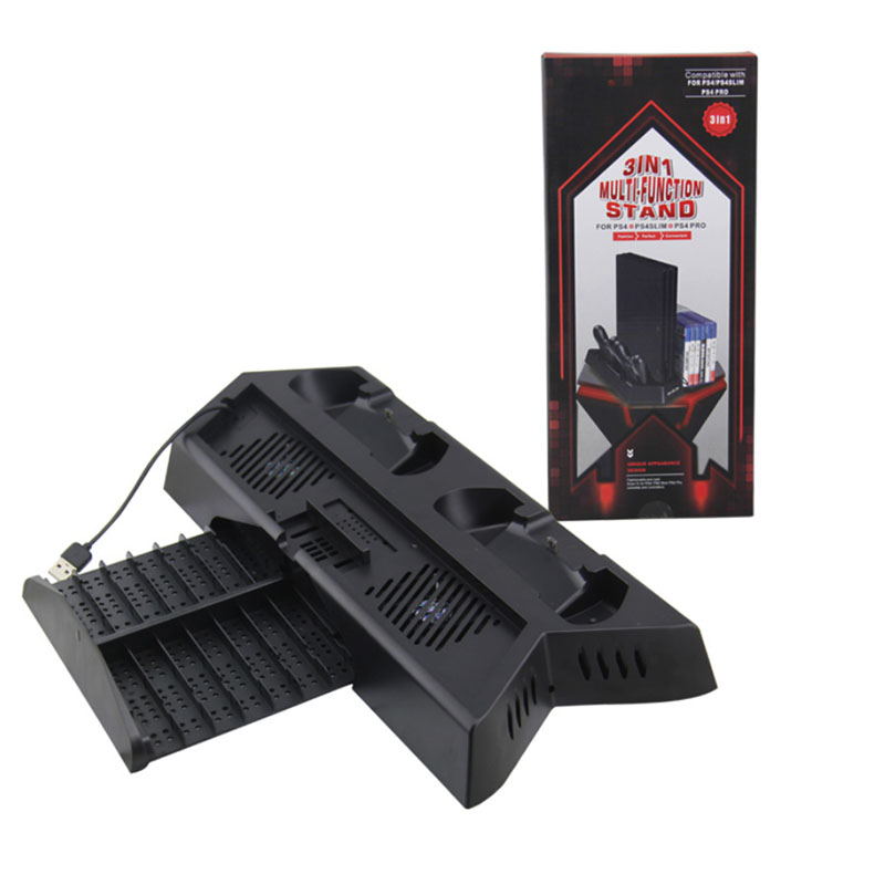 Ps4 / Slim / Pro Base Vertical Enfriadora Apoya Juegos Color Negro