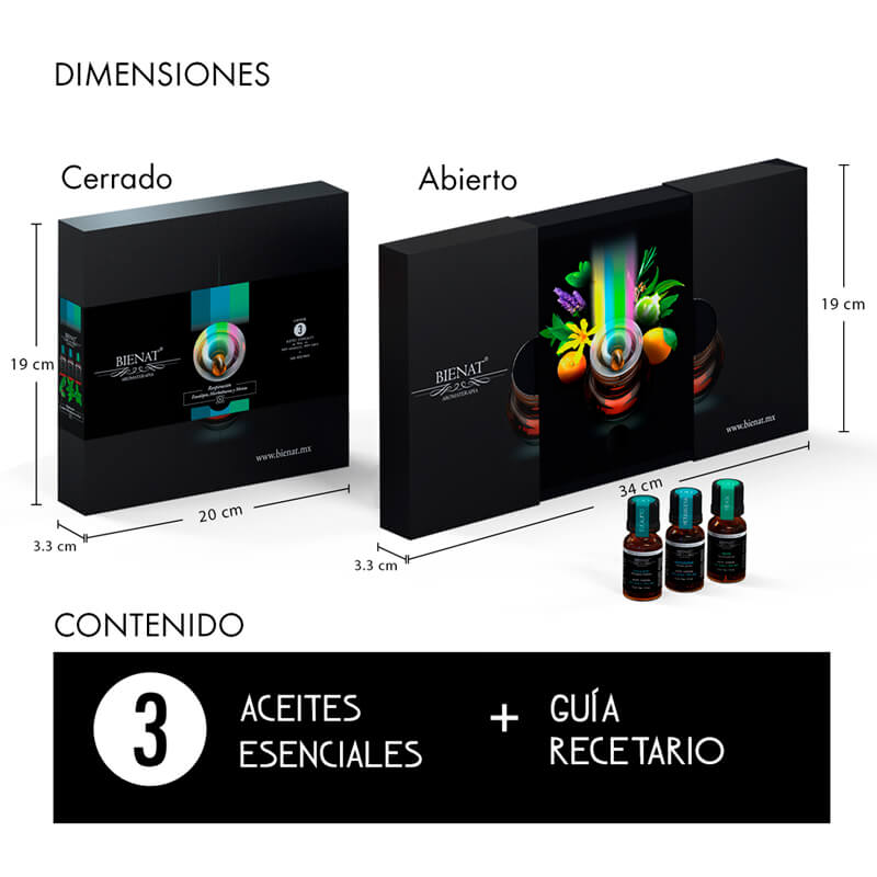 Kit de 3 Aceites Esenciales Respiración Bienat Aromaterapia