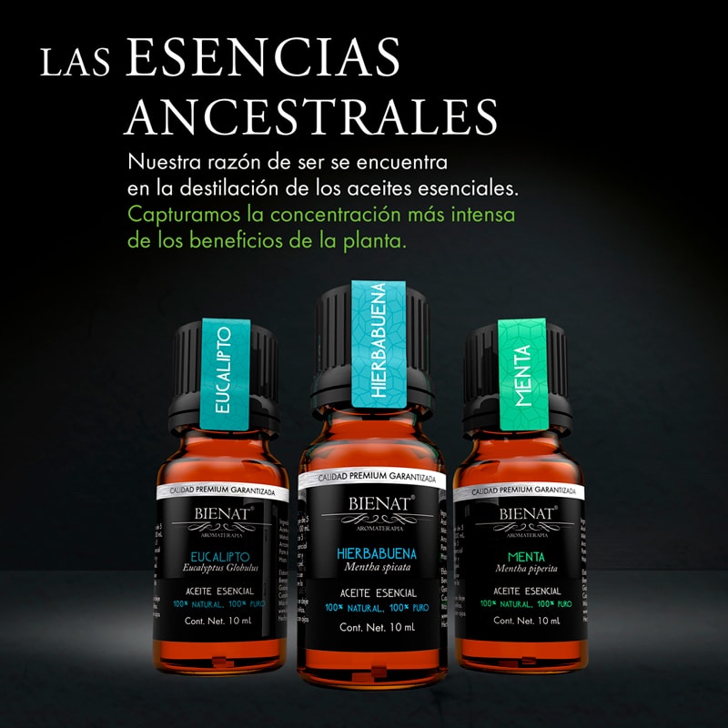 Kit de 3 Aceites Esenciales Respiración Bienat Aromaterapia