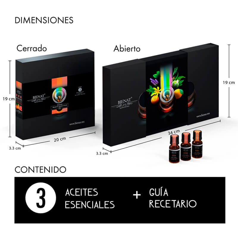 Kit de 3 Aceites Esenciales Activación Bienat Aromaterapia