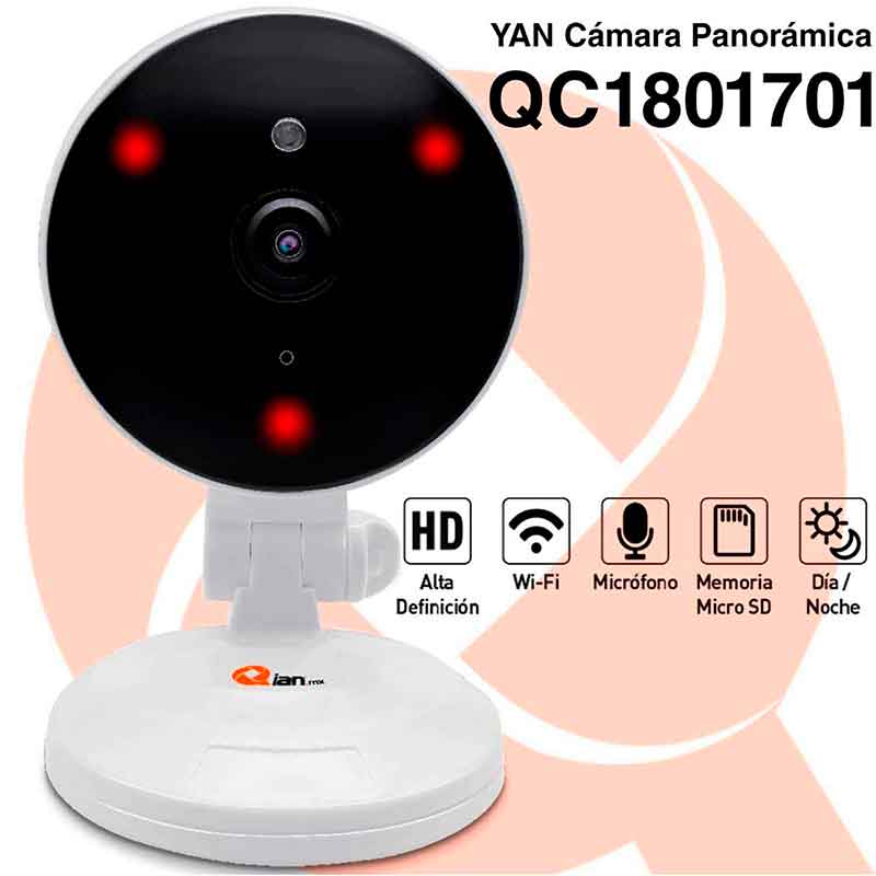 Camara de Vigilancia IP QIAN YAN HD 1Mpx Panaromica 180" QC1801701 
