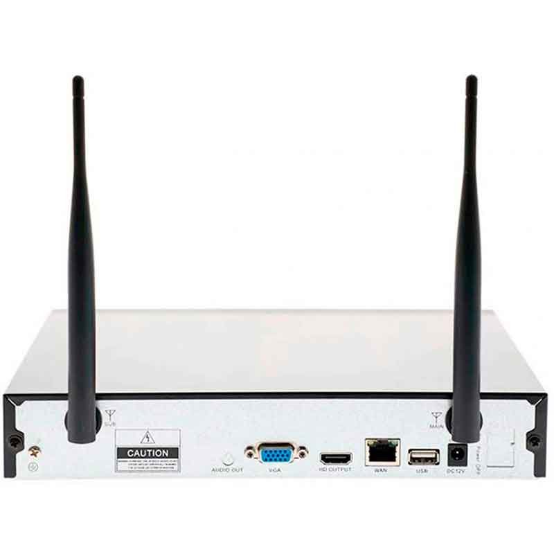 Kit De Vigilancia QIAN 4 Canales 4 Camaras WiFi HDMI VGA QKC4N41701 