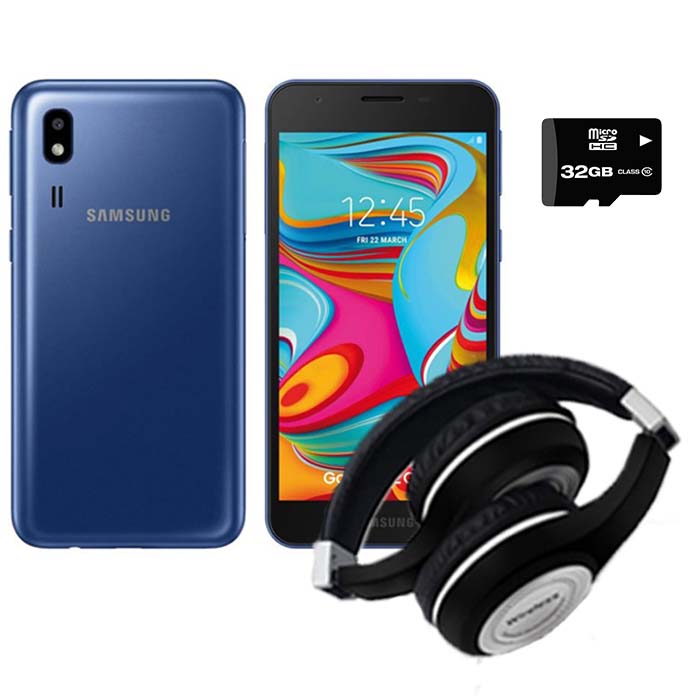 Celular Samsung A2 CORE 16GB/1GB azul nuevo desbloqueado + audífonos + microSD 32GB