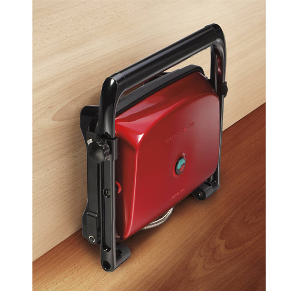 Parrilla Panini Press Hamilton Beach color rojo metálico modelo 25462z.