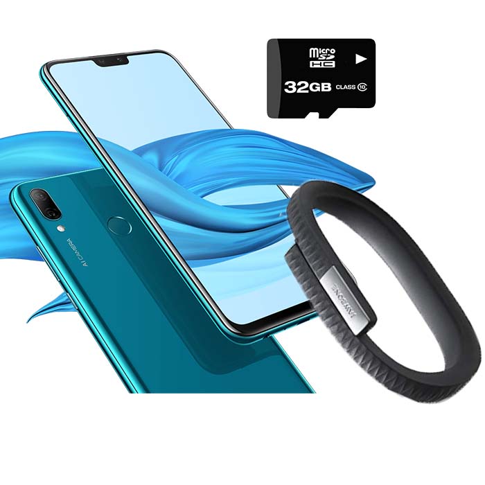 Celular HUAWEI Y9 2019 6.5" 4GB/64GB Dual Sim Azul + Pulsera + microSD 32GB