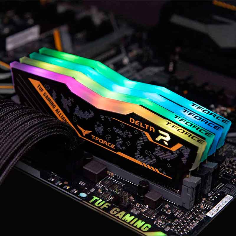 Memoria RAM DDR4 16GB 2933MHz TEAMGROUP T-Force Delta TUF Gaming Alliance RGB 2X8GB TF9D416G2933HC16 