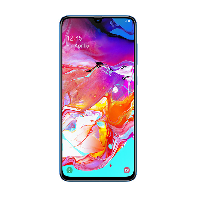 Celular SAMSUNG LTE SM-A705MN GALAXY A70 Color AZUL Telcel Y LLÉVATE UNAS BOCINAS TECHZONE INALÁMBRICAS 