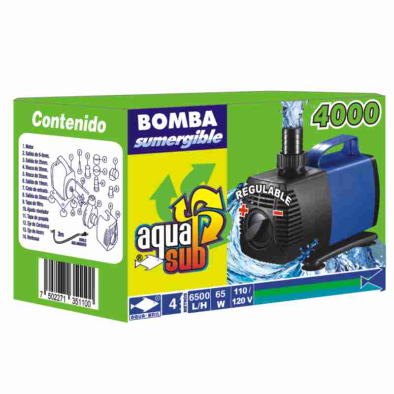 Bomba de agua 4 m sumergible acuario fuente muro llorón estanque, hidroponía  