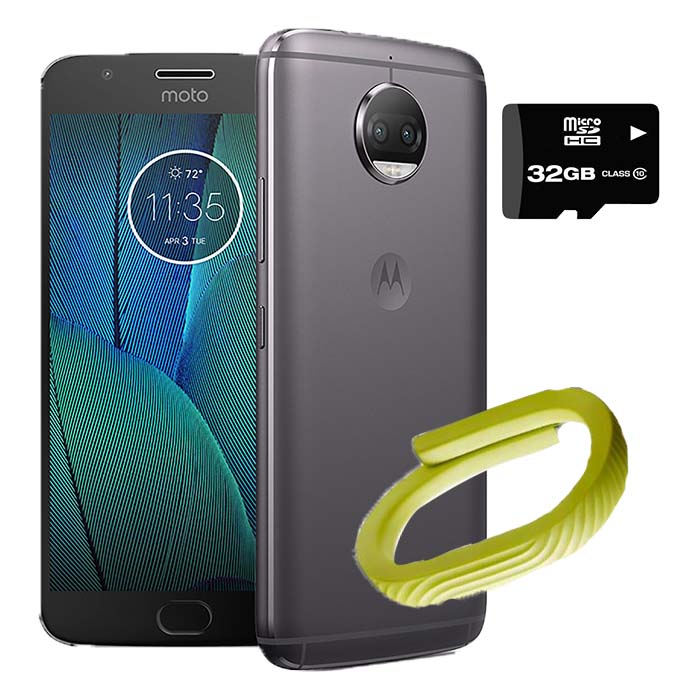  Celular motorola G5S PLUS 32GB gris nuevo - desbloqueado + smartband + microsd 32gb 