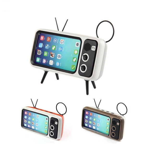 Bocina Bluetooth Tv Retro Con Soporte Para Smartphone