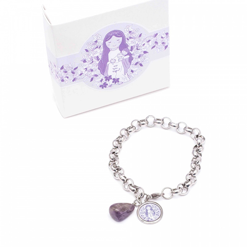 Pulsera Acero Buena Madre Violeta