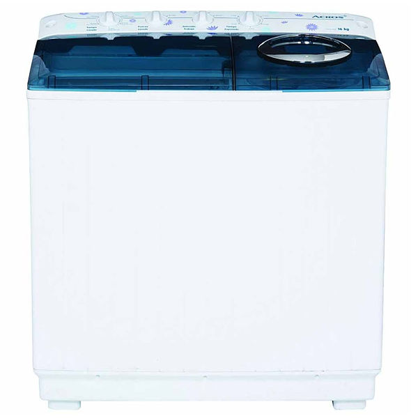 Lavadora 2 tinas Acros 16 Kg   Color Blanco con vistas azules modelo ALD1625AF