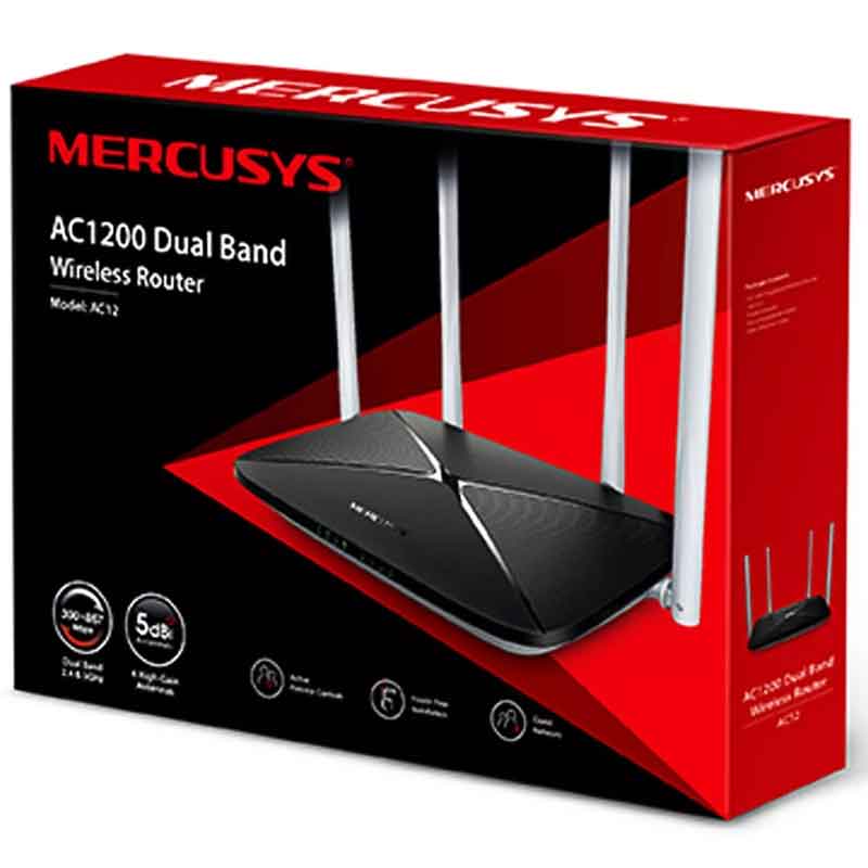 Router Inalambrico MERCUSYS AC12 AC1200 Dual Band 1200Mbps 4 Antenas 