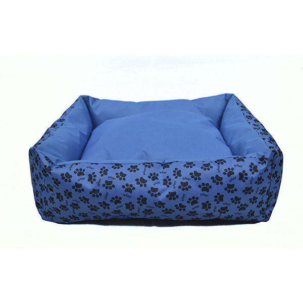 Cama Mediana Para Mascota Huellitas Azul Lunics Pets