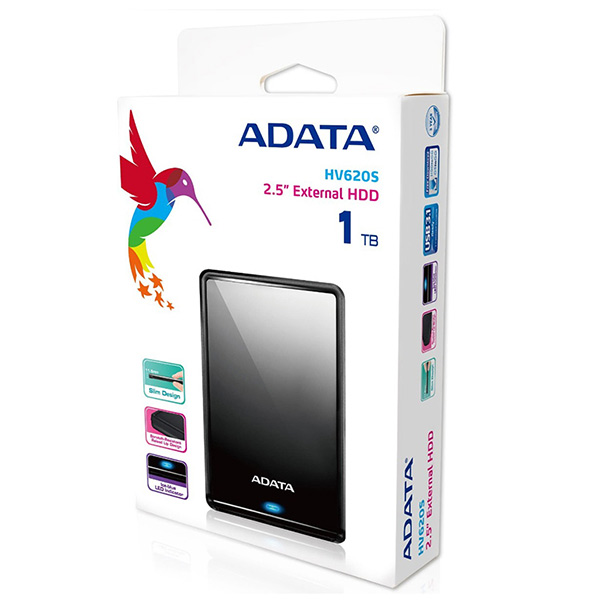 Disco Duro Externo ADATA AHV620S 1TB, USB 3.1, color Negro