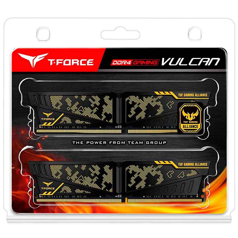 Memoria RAM DDR4 16GB 2400MHz TEAMGROUP T-Force Vulcan TUF Gaming Alliance 2X8GB TLTYD416G2400HC14DC 