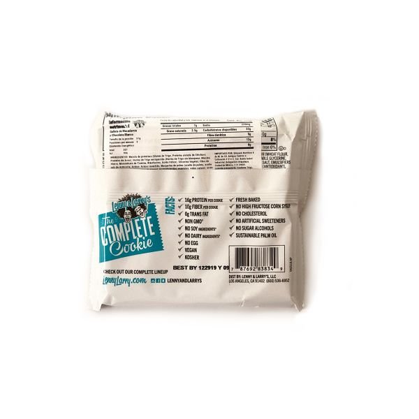 Galletas de Proteína Veganas Lenny  Larry's Sabor Chocolate Blanco con Macadamia