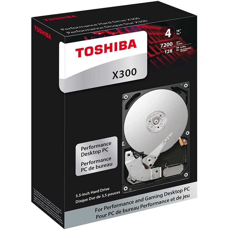Disco Duro Interno 4TB Toshiba X300 7200RPM 3.5 SATA III HDWE140XZSTA 