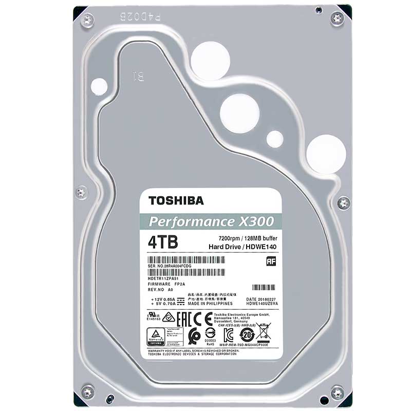 Disco Duro Interno 4TB Toshiba X300 7200RPM 3.5 SATA III HDWE140XZSTA 