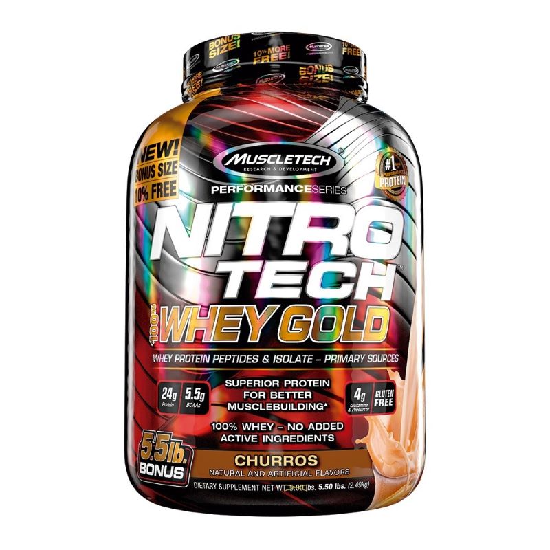 Proteína Nitrotech Whey Gold 5.53 Libras Sabor A Churros