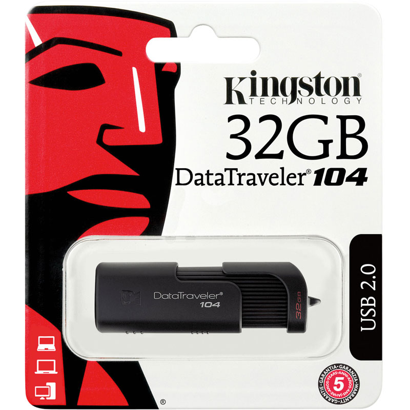 Memoria Usb 32gb Kingston Dt104/32gb Data Traveler Negro