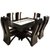 Comedor Moscu 6 sillas y mesa con Luz led y despensera en base Maderian//ENTREGA A CDMX Y ZONA METROPOLITANA.