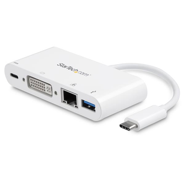 Adaptador Multipuertos USB-C Docking Station USB Tipo C DVI GbE con Hub USB - StarTech.com DKT30CDVPD 