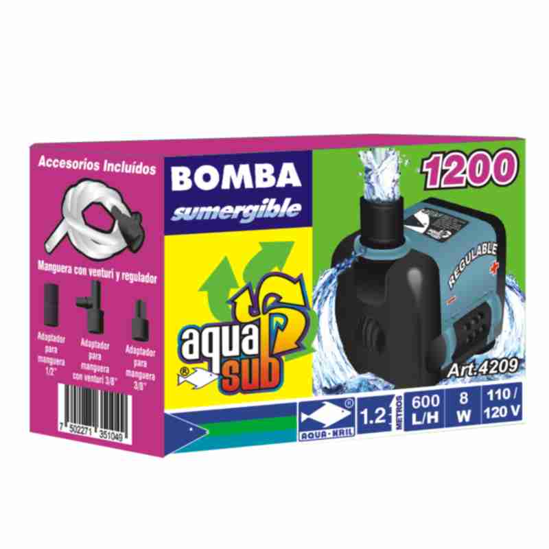 Bomba de agua mini sumergible 120cm acuario fuente muro llorón