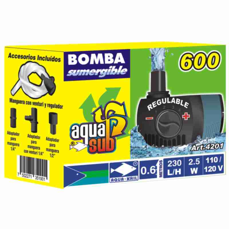 Bomba De Agua Sumergible 60Cm Acuario Fuente