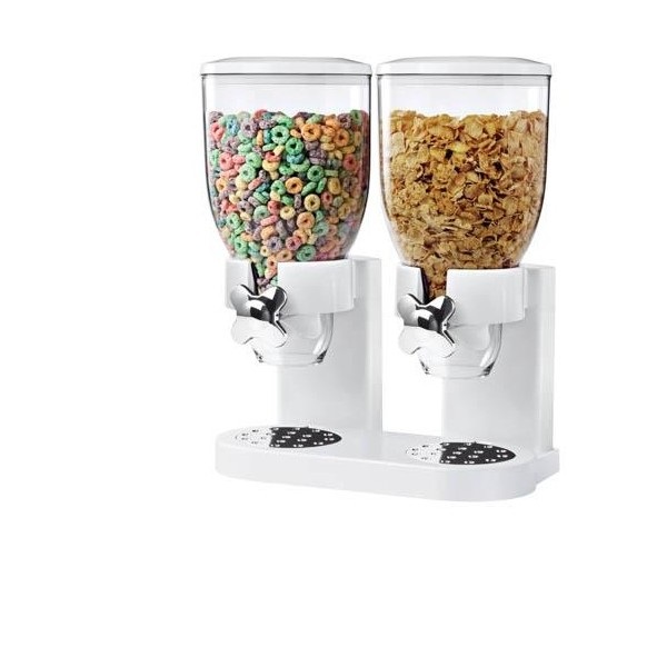 Dispensador Doble de cereal color Blanco Zevro Modelo GAT-201C