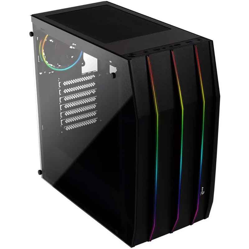 Gabinete Gamer AEROCOOL KLAW RGB ATX Cristal Templado