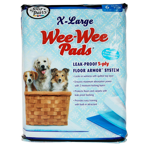 Four Paws Tapetes Absorbentes Para Entrenamiento De Cachorros Wee-Wee Pads Xl 6 Pzas