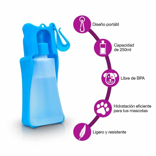 Redlemon Botella de Agua Portátil para Perro 250ml Bebedero
