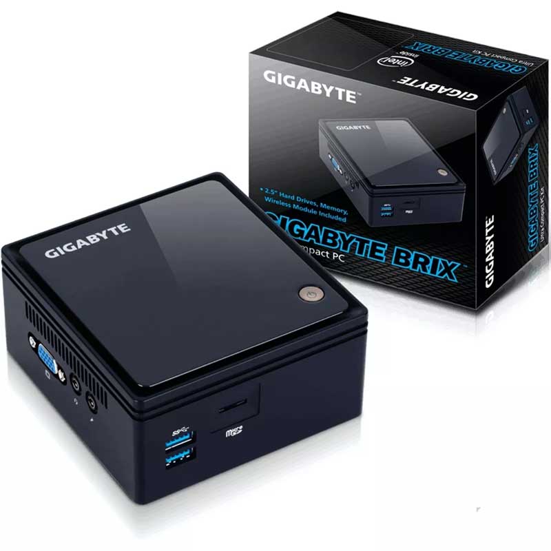 Mini PC Brix GIGABYTE Celeron J3160 DDR3 HDMI VGA USB 3.0 GB-BACE-3160