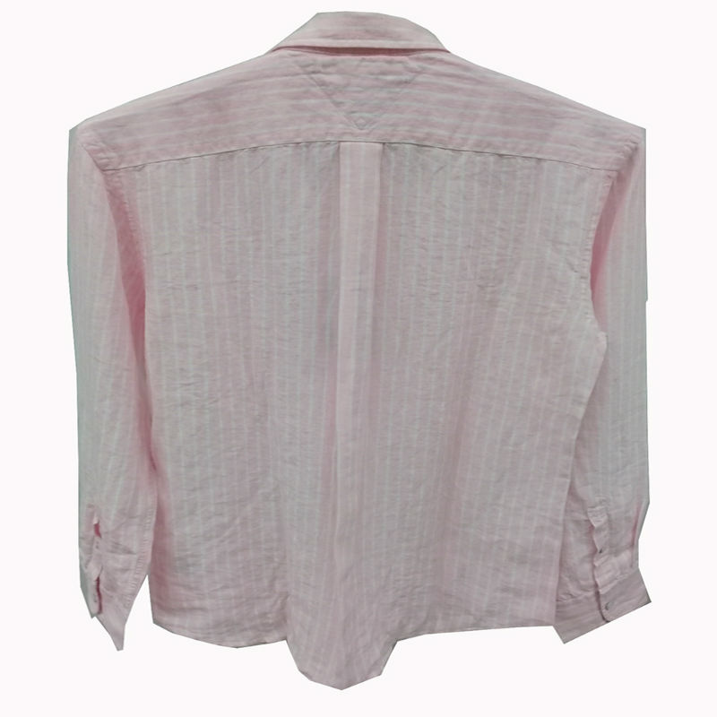 Camisa Tommy Hilfiger de Lino Daniel Shirt Color Rosa Con Blanca 