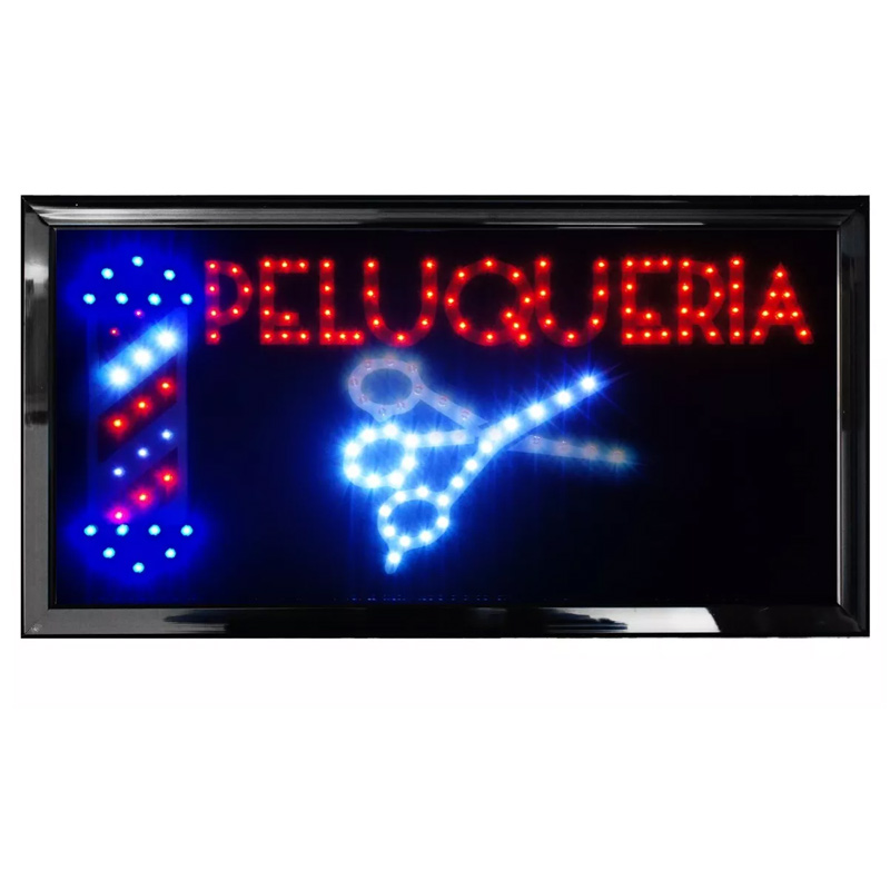 Anuncio Luminoso Parpadeante Con Hyper Led Ecologico Para “Peluqueria”
